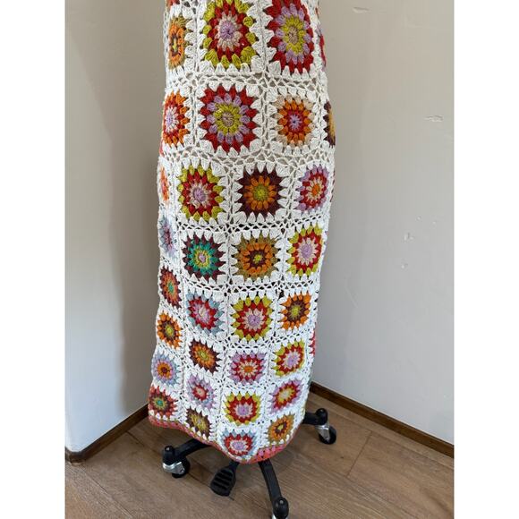 Alemais Crochet Maxi Dress 6 Granny Square Women's Resort Pool Beach - Picture 9 of 12